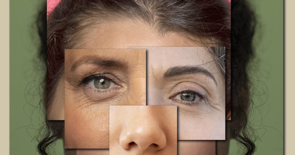 Collage of facial features from different faces for physiognomy vs phrenology